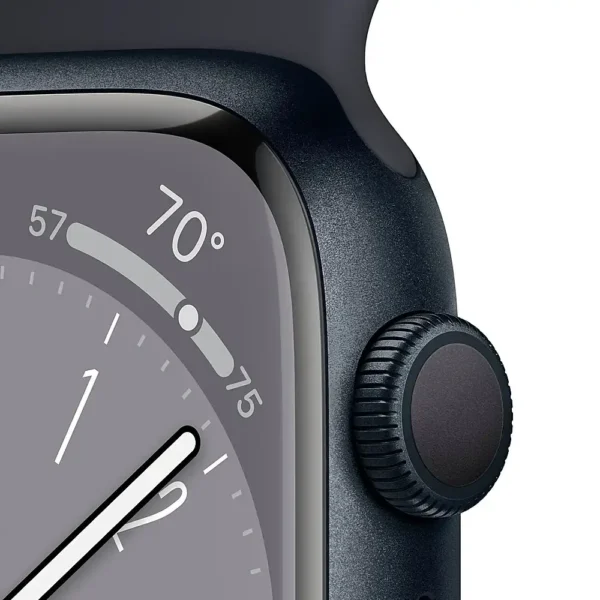Apple - Geek Squad Certified Refurbished Watch Series 8 (GPS) 45mm Aluminum Case with Midnight Sport Band - S/M - Midnight - (2022) - Image 3