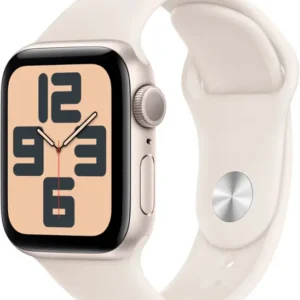 Apple Watch SE 2nd Generation (GPS) 40mm Aluminum Case with Starlight Sport Band - S/M - Starlight - (2024)
