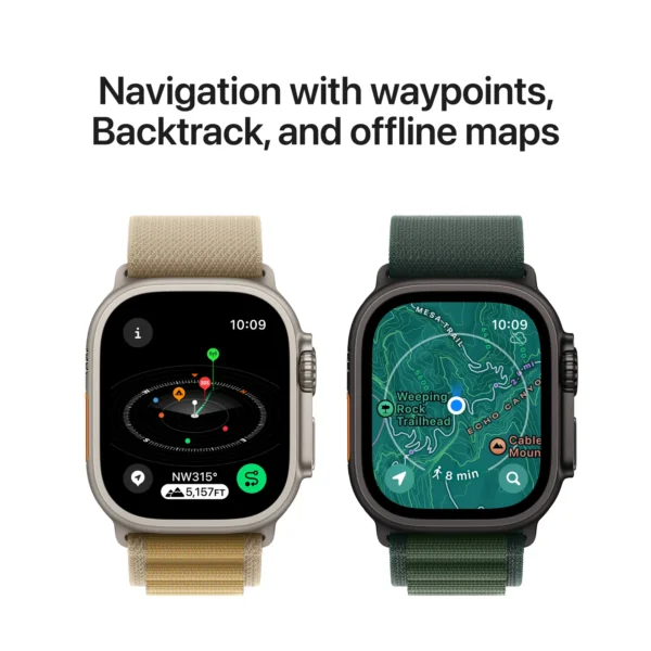Apple Watch Ultra 2 (GPS+Cellular) 49mm Titanium Case with Black Titanium Milanese Loop - Medium - Black - (2024) - Image 3